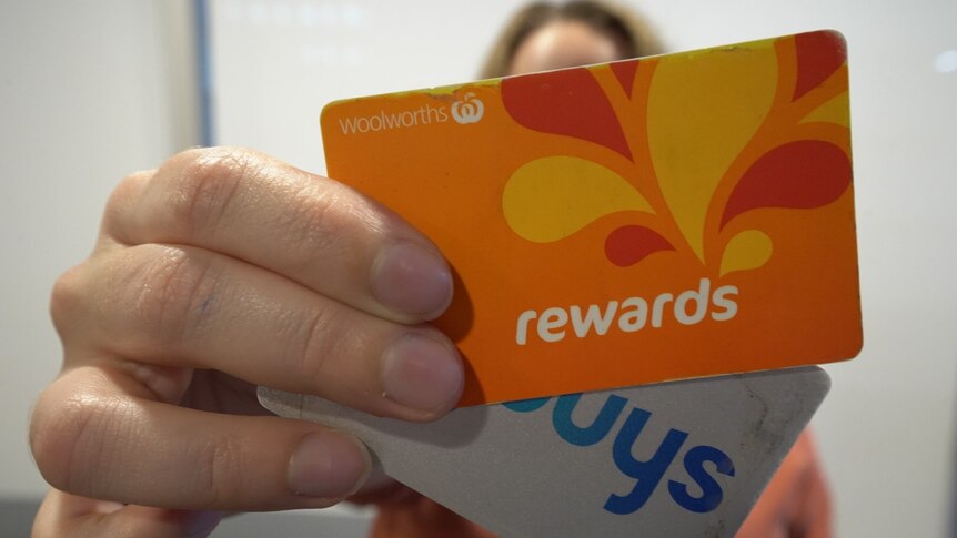 A Coles and Woolworths reward card