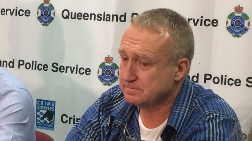 Scott Hamill looking upset at a police press conference