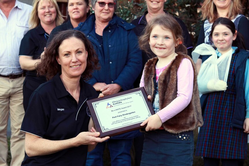 Presentation of Allergy and Anaphylaxis Australia's Be a MATE award
