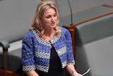 Melissa Parke stands as she speaks in the House of Representatives at Parliament House in Canberra.
