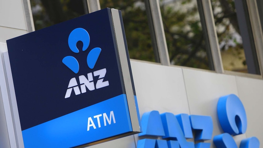 ANZ logo outside one of its bank branches.