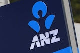 ANZ bank logos are displayed on signs outside a bank branch in Sydney