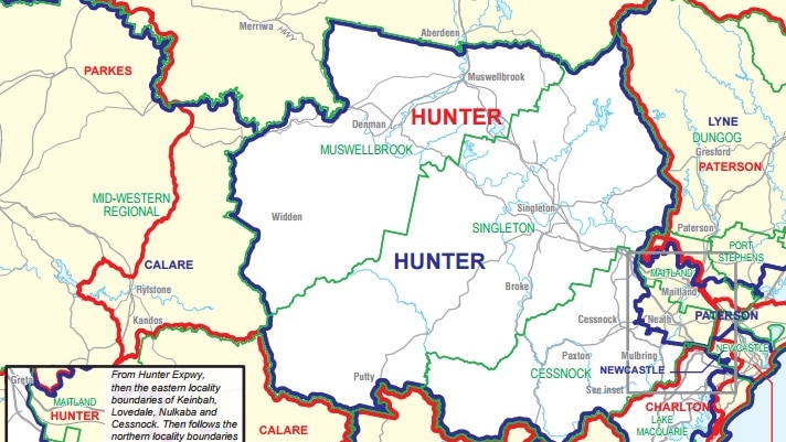Hunter region Federal electoral boundary changes