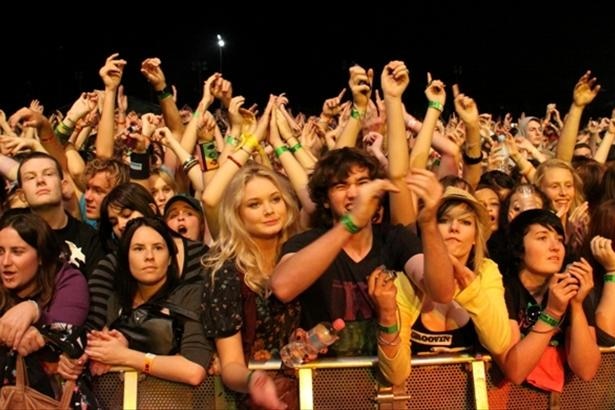 A crowd at a music festival.