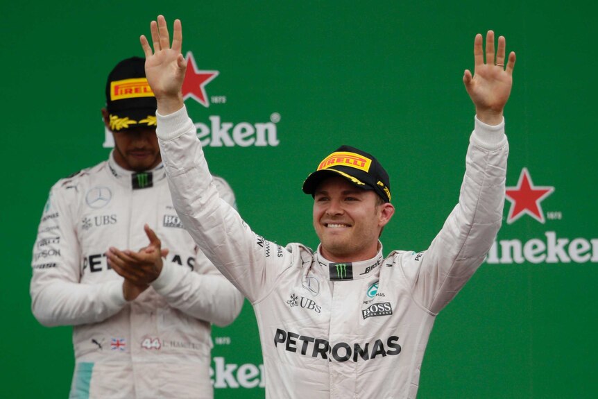 Mercedes' Nico Rosberg celebrates winning the Italian Grand Prix