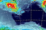 Bureau of Meteorology map showing two cyclones off QLD and WA coasts