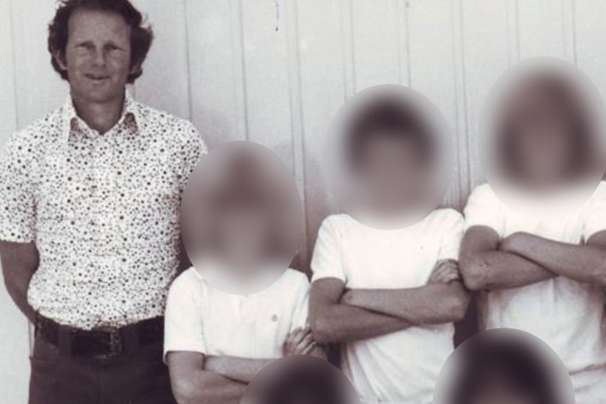 Darrell Ray poses for a photo with a schoolboy cricket team in 1976.