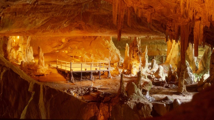 Arch Cave with miner's dance stage, Abercrombie Cave system NSW