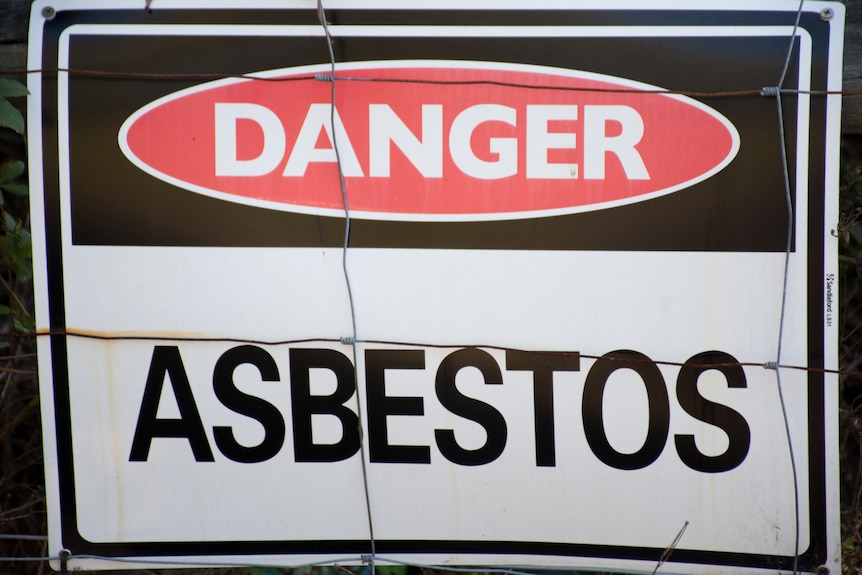 Asbestos danger sign