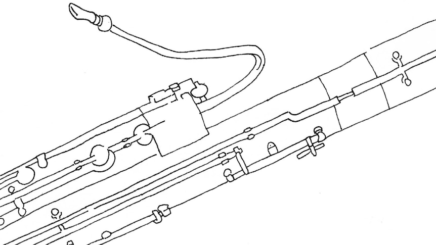 Line drawing of an oboe