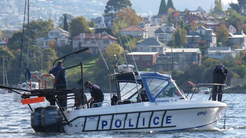 Police boat searches the River Derwent