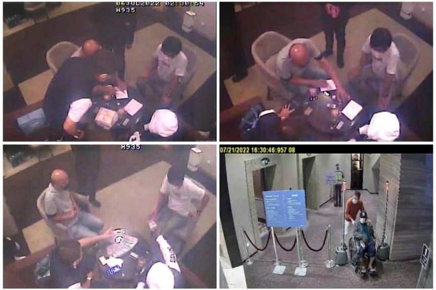Photos from CCTV showing Lukas Enembe at a casino in the Genting Highlands in Malaysia.