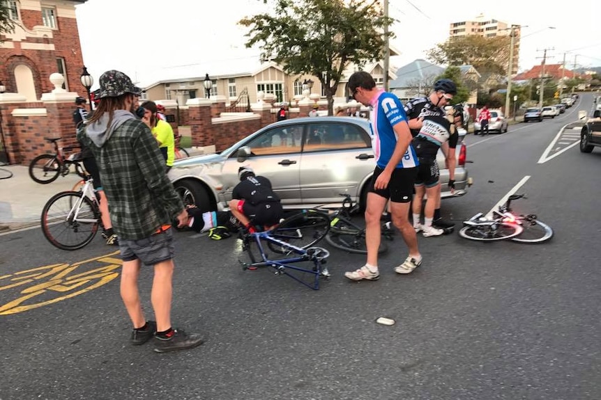 One of the victims right after being hit by a car on Dornoch Terrace.