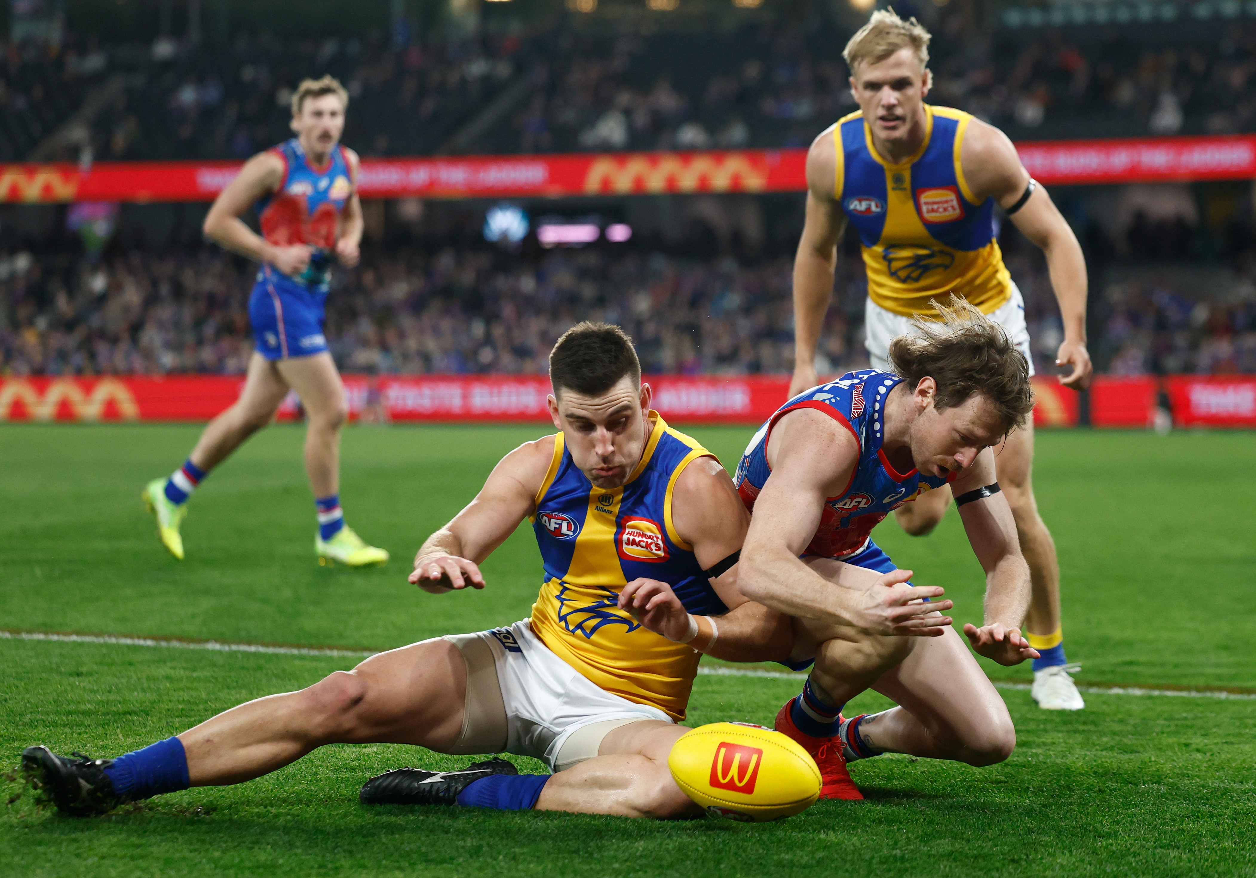 Live: Eagles holding surprise narrow edge at Docklands