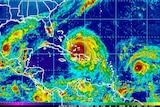 Satellite image shows three hurricanes; Katia, Irma and Jose spinning in the Atlantic Ocean