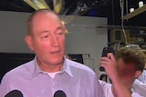 The boy (right) egged Fraser Anning at a meeting in Melbourne's south-east.
