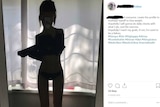 A very thin girl in silhouette from a #thinspiration Instagram post.