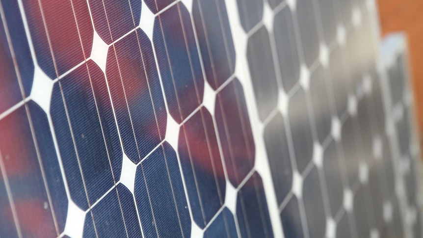 Close up of a solar panel