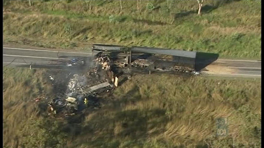 The body was found yesterday by road workers while cleaning up after Wednesday's collision between a semi trailer and an Army truck south of Rockhampton.