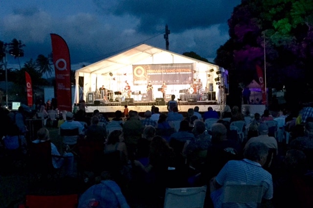 Crowds enjoying the Yarrabah Band Festival.