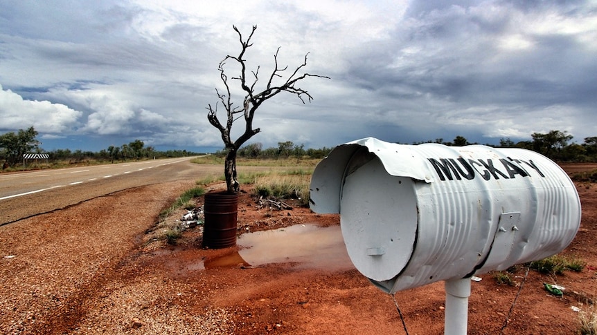 The postbox at the turnoff to Muckaty Station