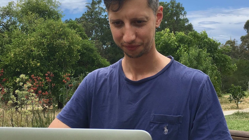 Mike working outside in a garden