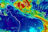 Map showing Cyclone Jasper near the coast of Far North Queensland