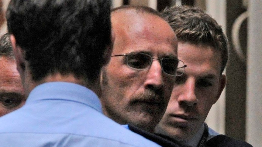Hoddle Street killer Julian Knight arrives at the Supreme Court in Melbourne to apply for parole in 2012.