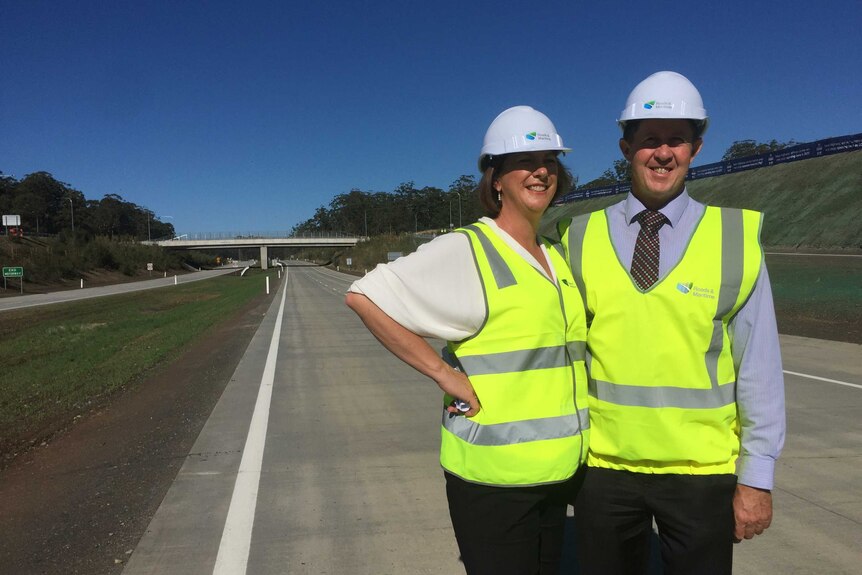 Oxley MP Melinda Pavey and Federal Member for Cowper Luke Hartsuyker pose on the new section of the highway.