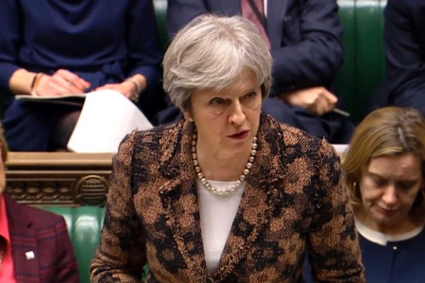 Britain's Prime Minister Theresa May speaks in the House of Commons in London