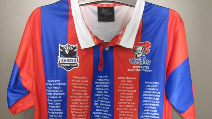 Newcastle Knights limited edition jersey given to season ticket holders by the Hunter Sports Group
