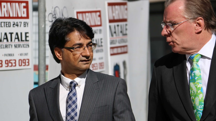 Close up shot of Lloyd Rayney and his lawyer Martin Bennett