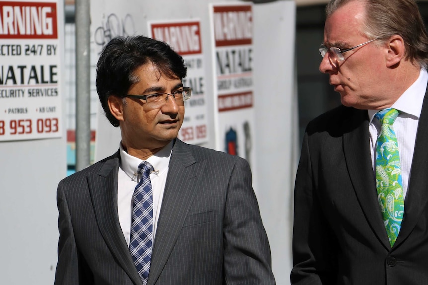 Close up shot of Lloyd Rayney and his lawyer Martin Bennett