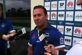 Canberra Raiders coach Ricky Stuart at a press conference in Canberra. February 2014.
