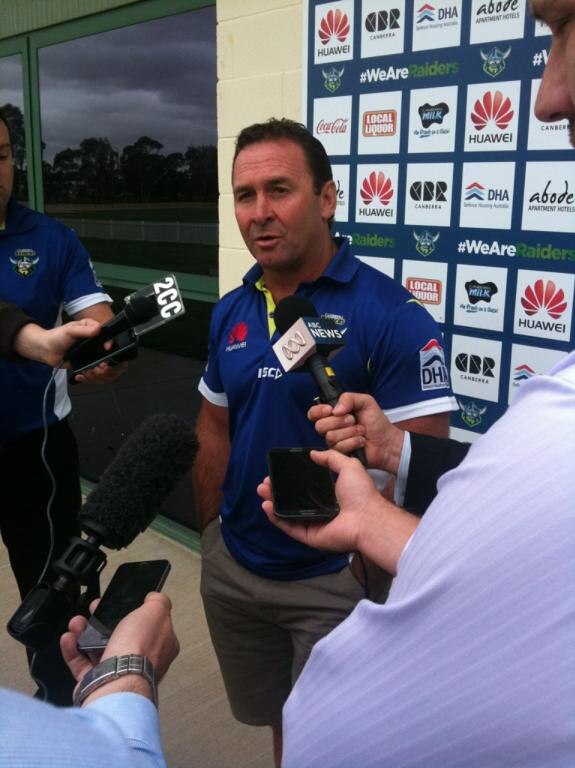 Canberra Raiders coach Ricky Stuart at a press conference in Canberra. February 2014.