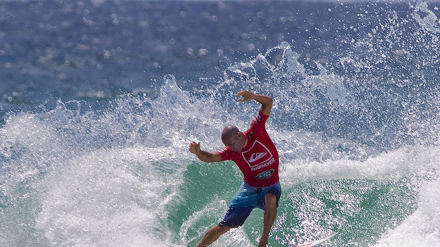 Record win ... no man other than Kelly Slater has won at Snapper Rocks three times.