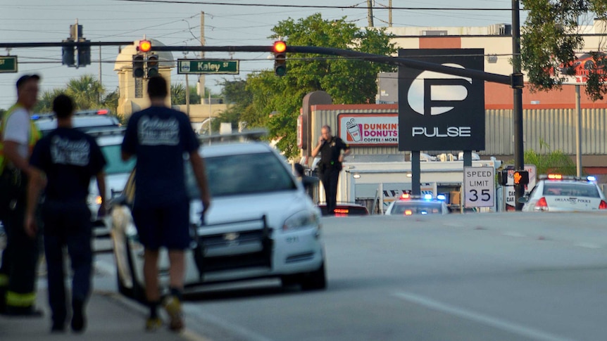 Police lock down the area around Pulse nightclub