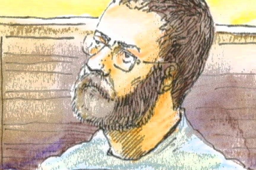 A court sketch of John Justin Bunting.