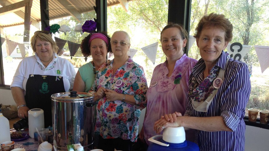 The Tennant Creek Country Women's Association team serving tea and coffee at a public breakfast.