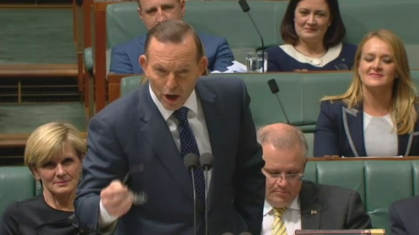 Tony Abbott tells Question Time it's "actually a criminal offence to attack a serving royal commissioner".