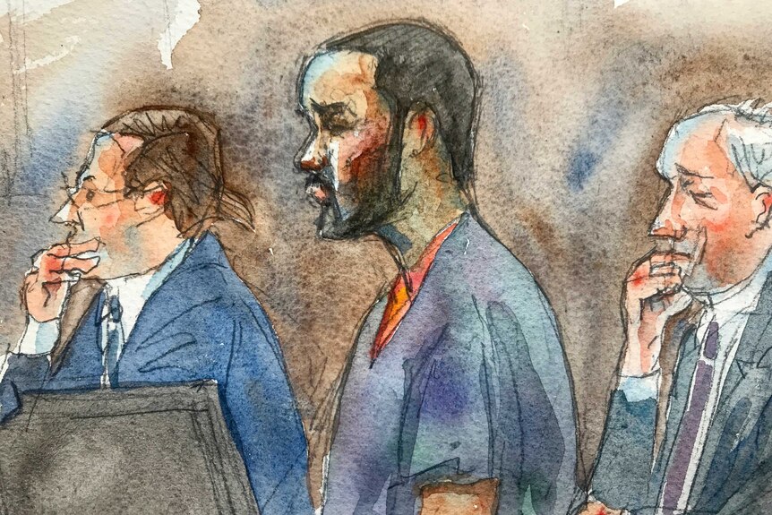 a court sketch of R Kelly