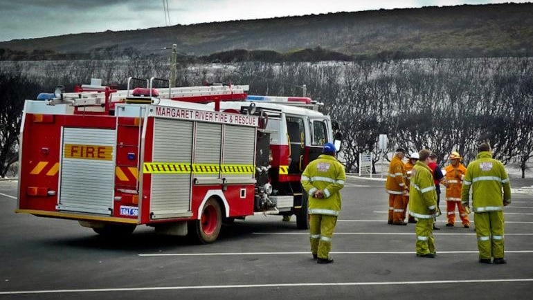 Firefighters in Prevelly car park