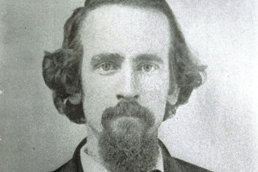 American social philosopher Henry George at age  26, 1865.