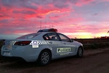 SA Police car pictured at sunset