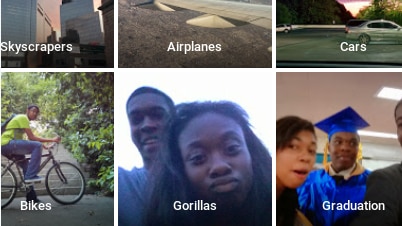 @jacktalcine tweeted images from Google's new photo app to show the gorilla tag on his image with a friend.