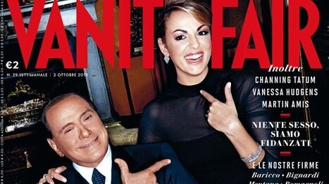 Silvio Berlusconi and his girlfriend on cover of Vanity Fair