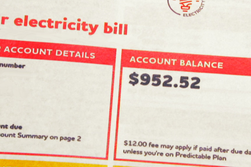 Power bill showing account balance of $952.52