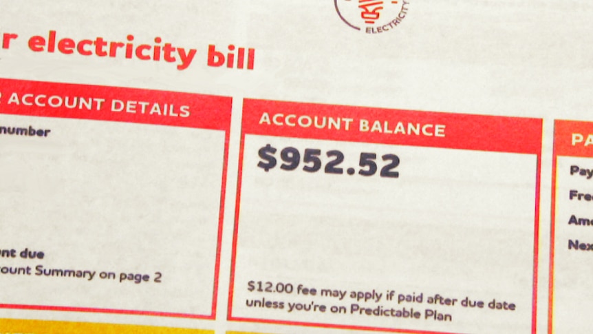 Power bill showing account balance of $952.52