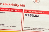 Maree Wood's power bill showing account balance of $952.52