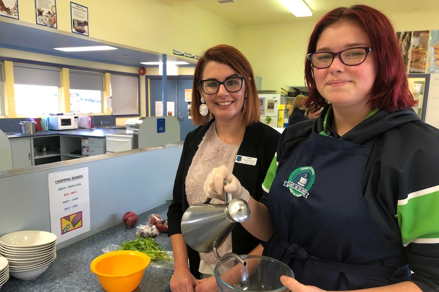 Cosgrove High assistant principal Emma Aorangi with student Ebony Carlyon